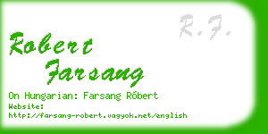 robert farsang business card