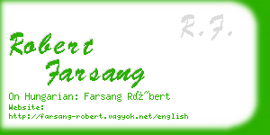 robert farsang business card